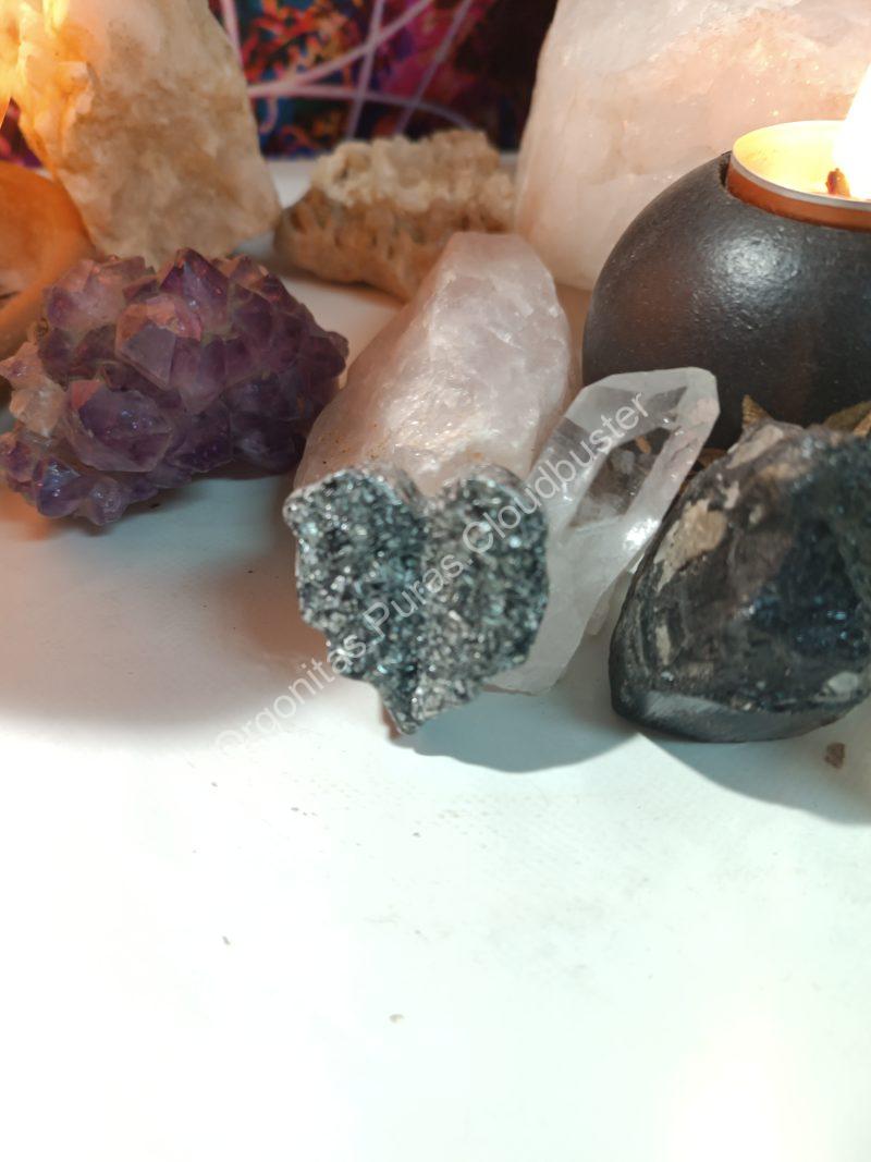 Orgonita Pura / Electronite Hoja Corazón decorativa - Imagen 3