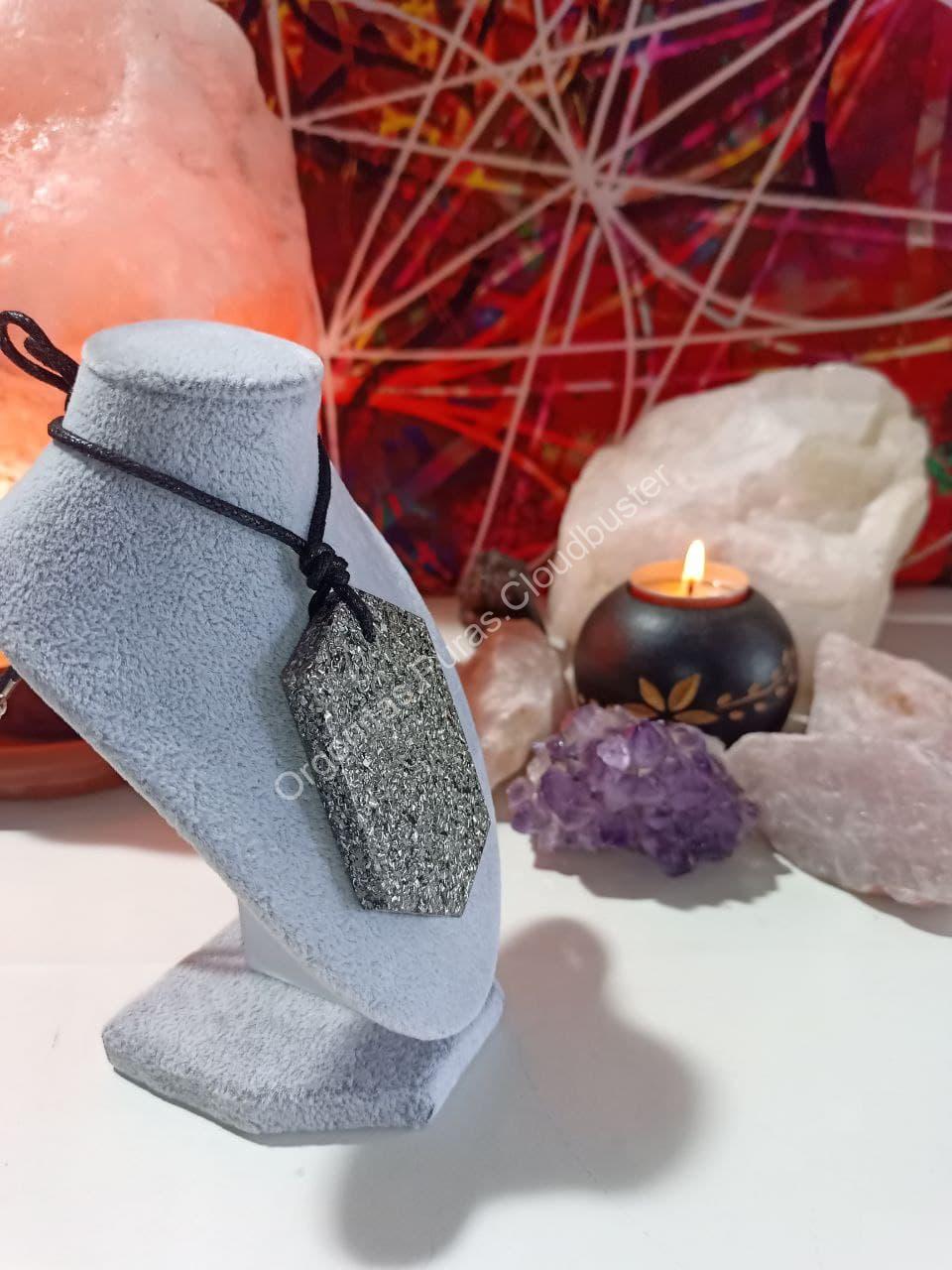 Orgonita Pura / Electronite Colgante Chapa Hexagonal. - Imagen 5