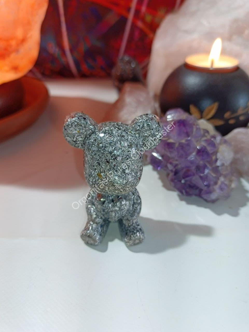 Orgonita Pura / Electronite Osito corazón decorativo.