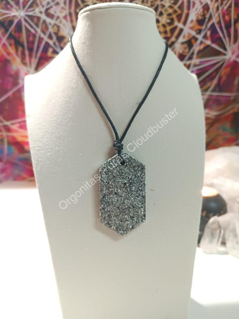 Orgonita Pura / Electronite Colgante Chapa Hexagonal.