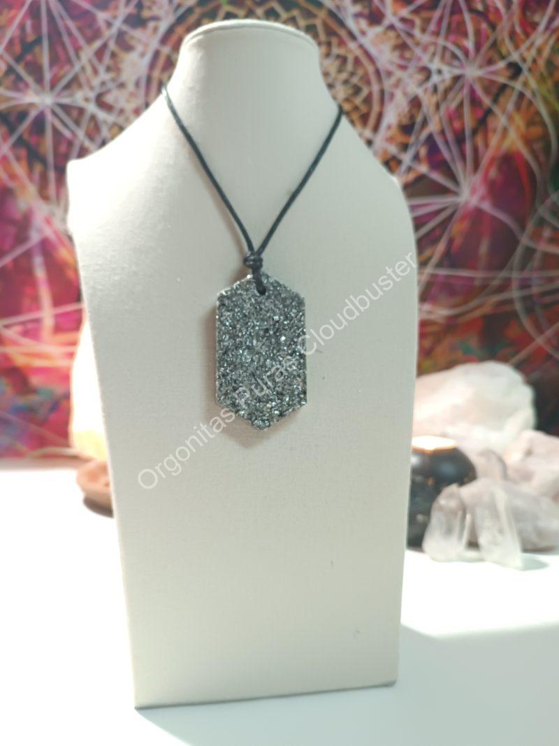 Orgonita Pura / Electronite Colgante Chapa Hexagonal. - Imagen 3