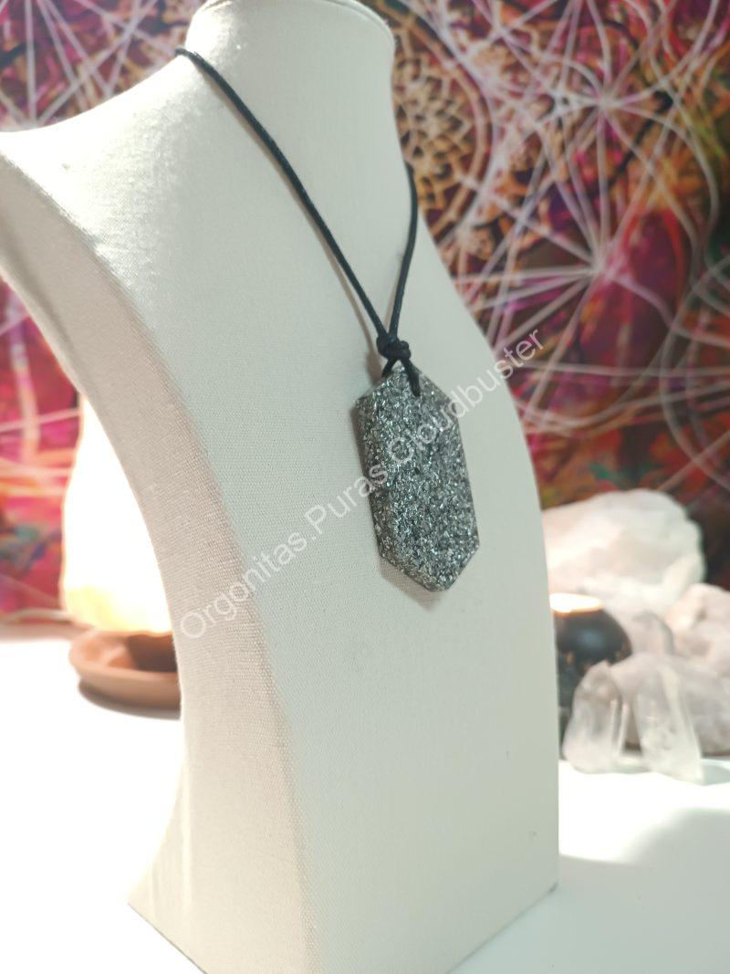 Orgonita Pura / Electronite Colgante Chapa Hexagonal. - Imagen 2