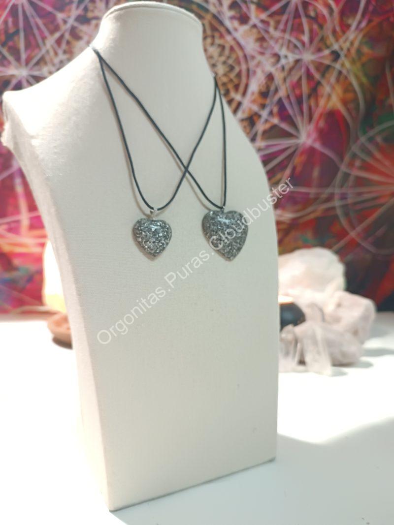 Orgonita Pura / Electronite Colgante Corazón. Grande y Pequeño. - Imagen 2