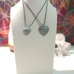 Orgonita Pura / Electronite Colgante Corazón. Grande y Pequeño.