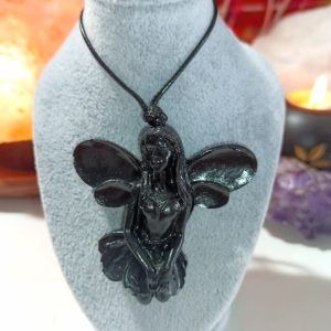 Colgante Orgonita Pura Magnetita Hada 2 Alas