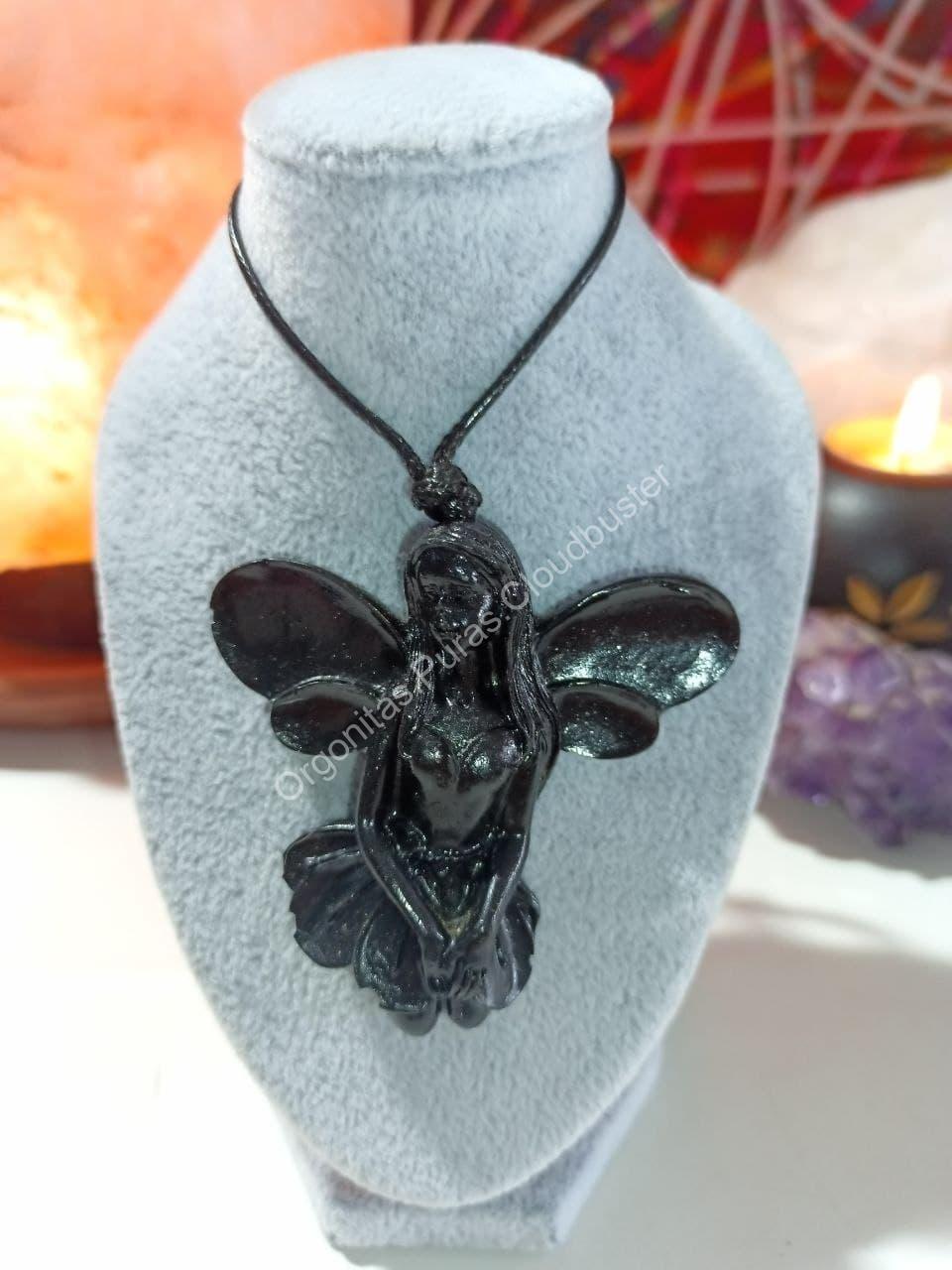 Colgante Orgonita Pura Magnetita Hada 2 Alas
