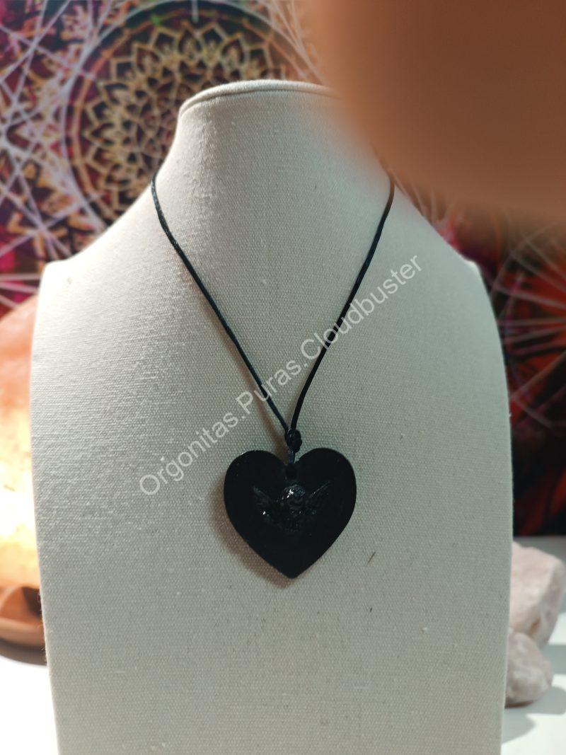 Colgante Corazón Ángel Orgonita Pura MAGNETITA