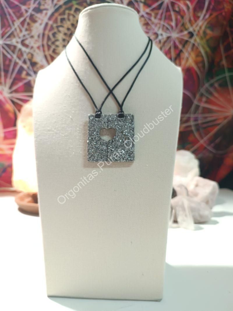 Orgonita Pura / Electronite colgante corazón divisible - Imagen 5