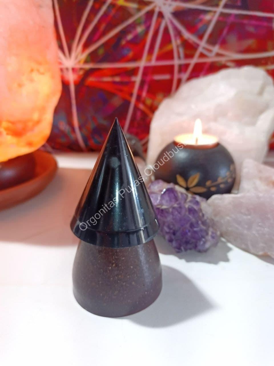 Orgonita Pura VIRUTA DE HIERRO Pirámide Cono y punta de Magnetita - Imagen 4