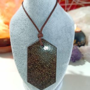 Orgonita Pura VIRUTA PEQUEÑA DE HIERRO colgante Chapa Hexagonal