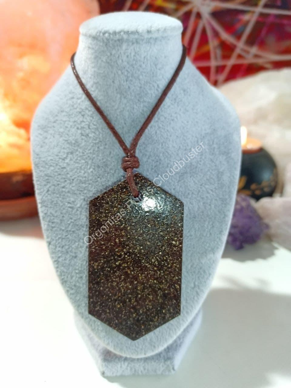 Orgonita Pura VIRUTA PEQUEÑA DE HIERRO colgante Chapa Hexagonal