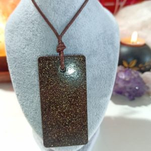 Orgonita Pura VIRUTA PEQUEÑA DE HIERRO colgante Chapa Rectangular