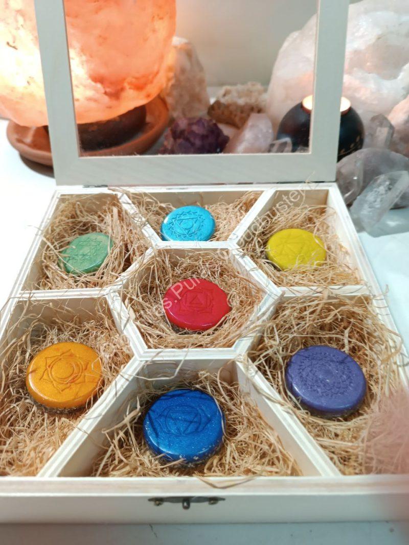 Conjunto Orgonitas Puras Reiki formato Semicírculo