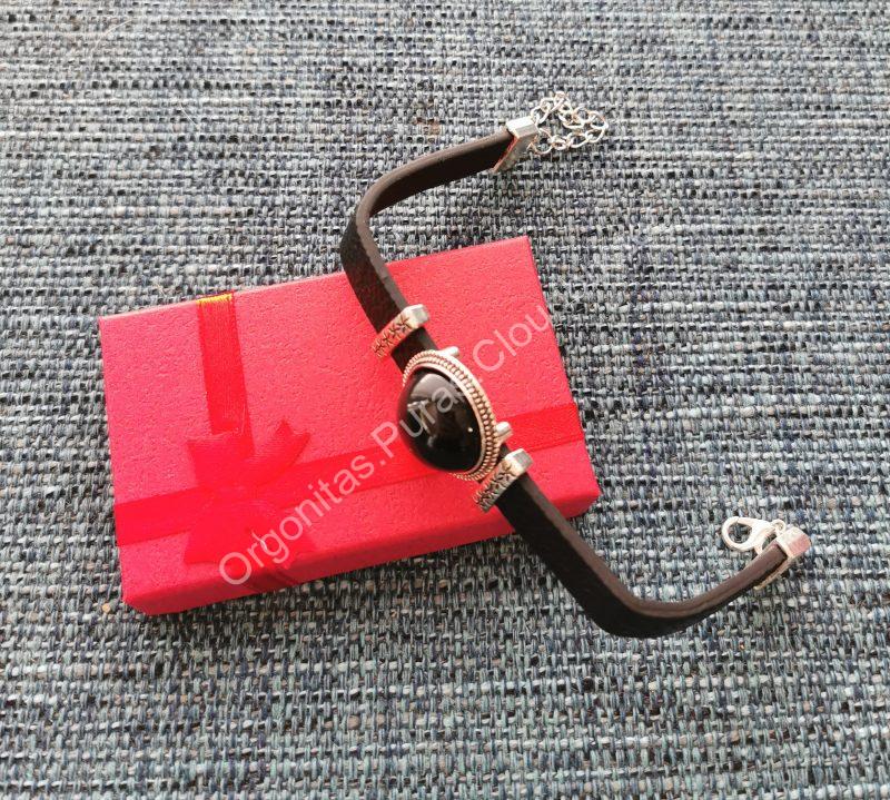 Pulsera de Shungita formato Redonda color Negra. - Imagen 3