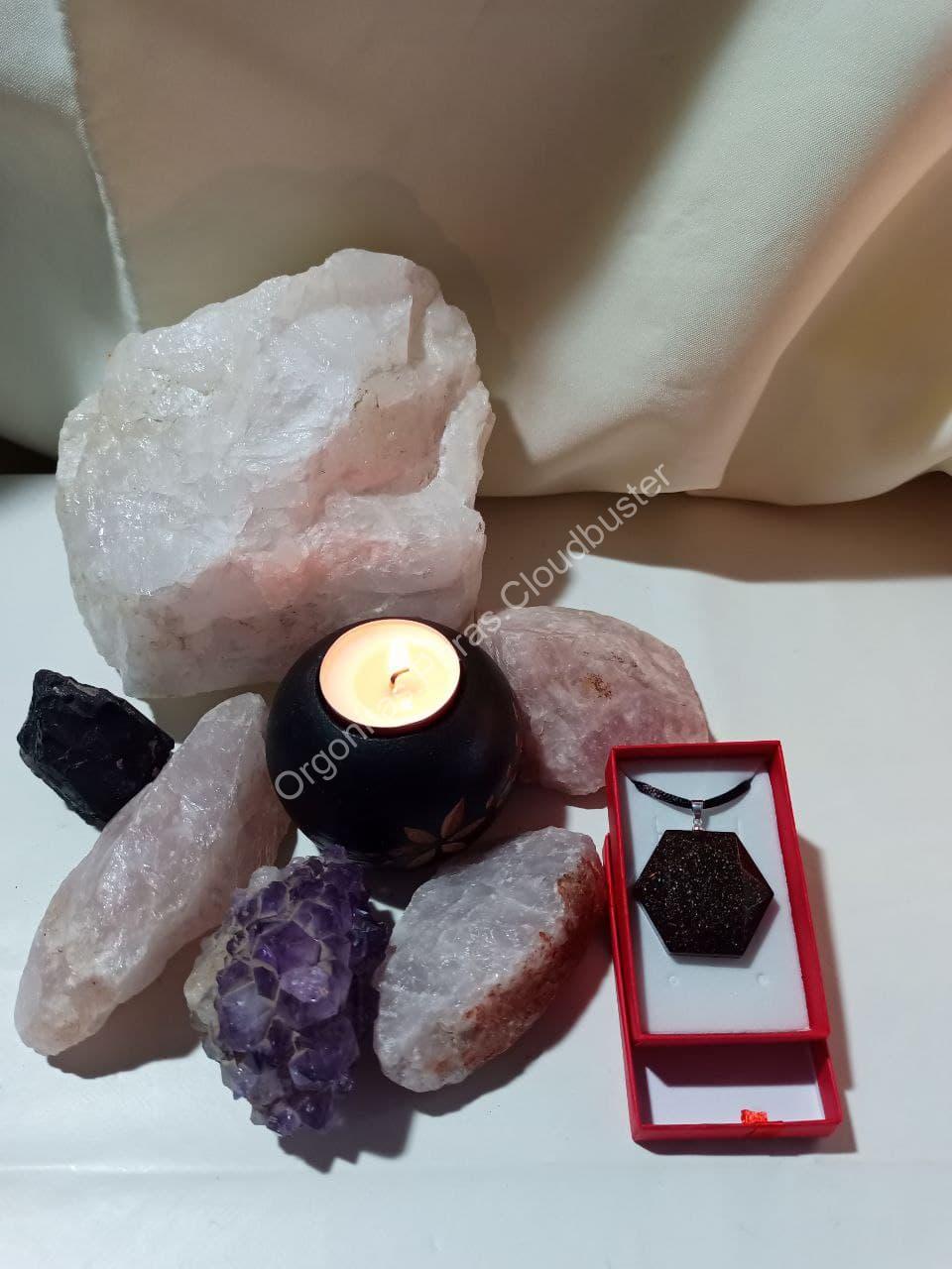 Orgonita Pura VIRUTA PEQUEÑA DE HIERRO colgante Hexágono - Imagen 4