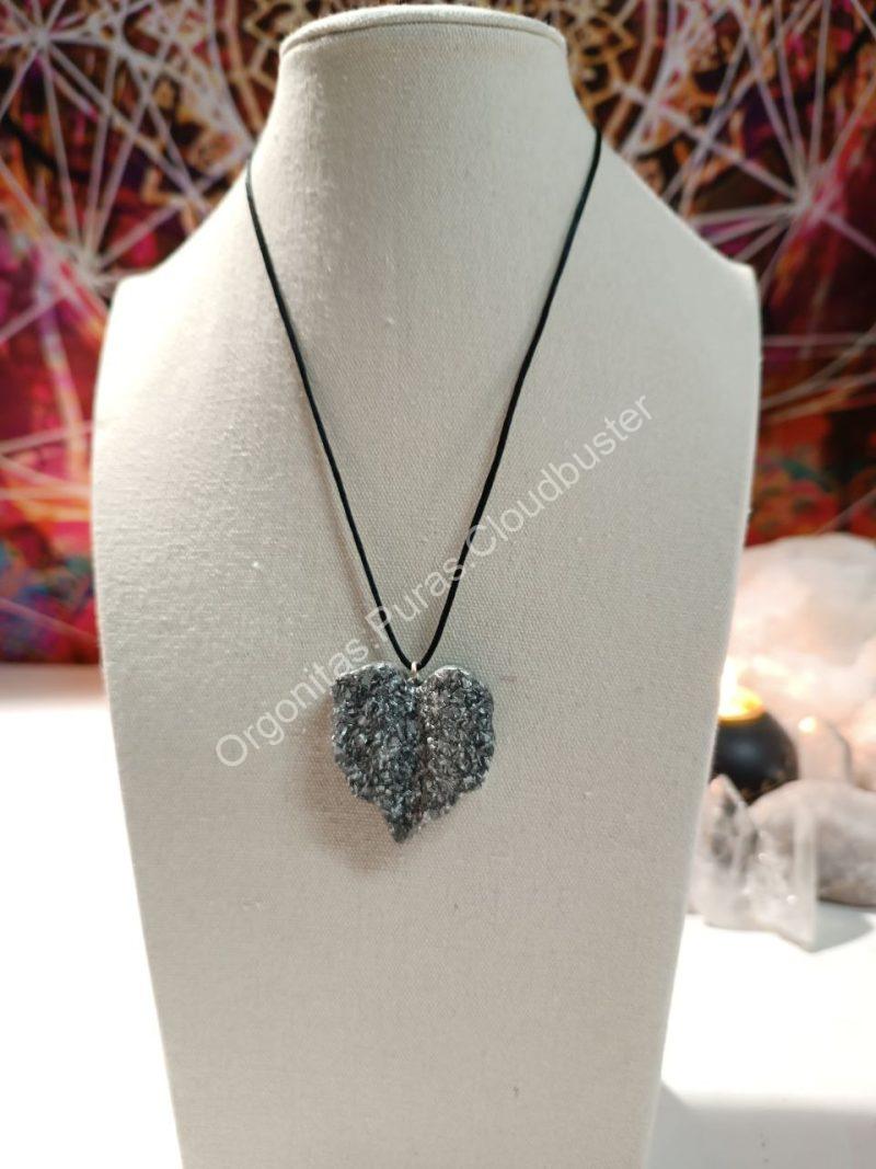 Orgonita Pura / Electronite Colgante Hoja Corazón