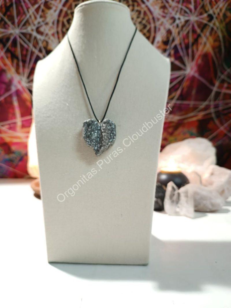 Orgonita Pura / Electronite Colgante Hoja Corazón - Imagen 2
