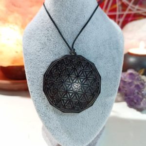 Orgonita Pura Flor de la Vida Magnetita Colgante
