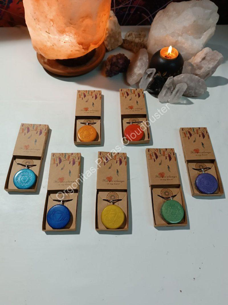 Orgonita Pura / Electronite Colgante o llavero Chakra Tercer Ojo formato Semicírculo - Imagen 7