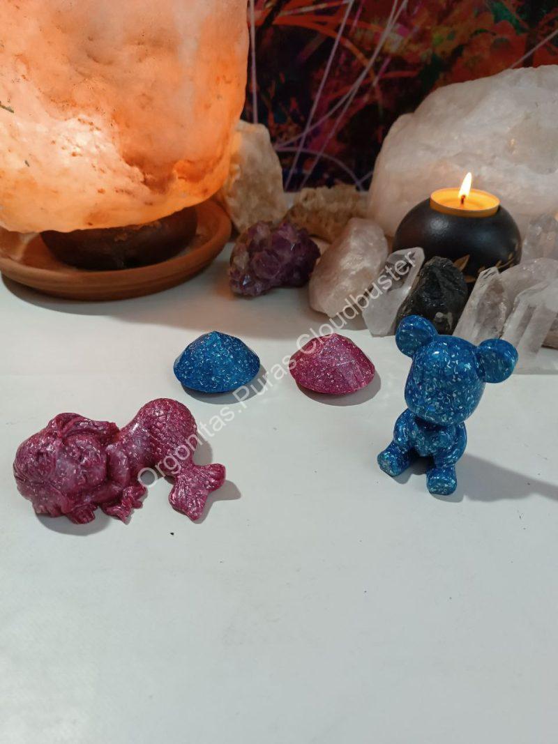 Orgonita Pura / Electronite Osito corazón decorativo. - Imagen 4