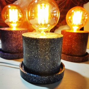 Lámpara formato CILINDRO mesita Orgonita Pura / Electronite