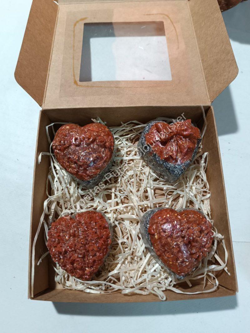 Orgonita Pura / Electronite Conjunto corazones Color