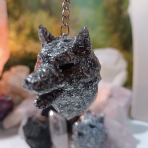 Orgonita Pura / Electronite Llavero Cabeza Lobo